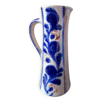 Betschdorf Alsace stoneware pitcher, 1960