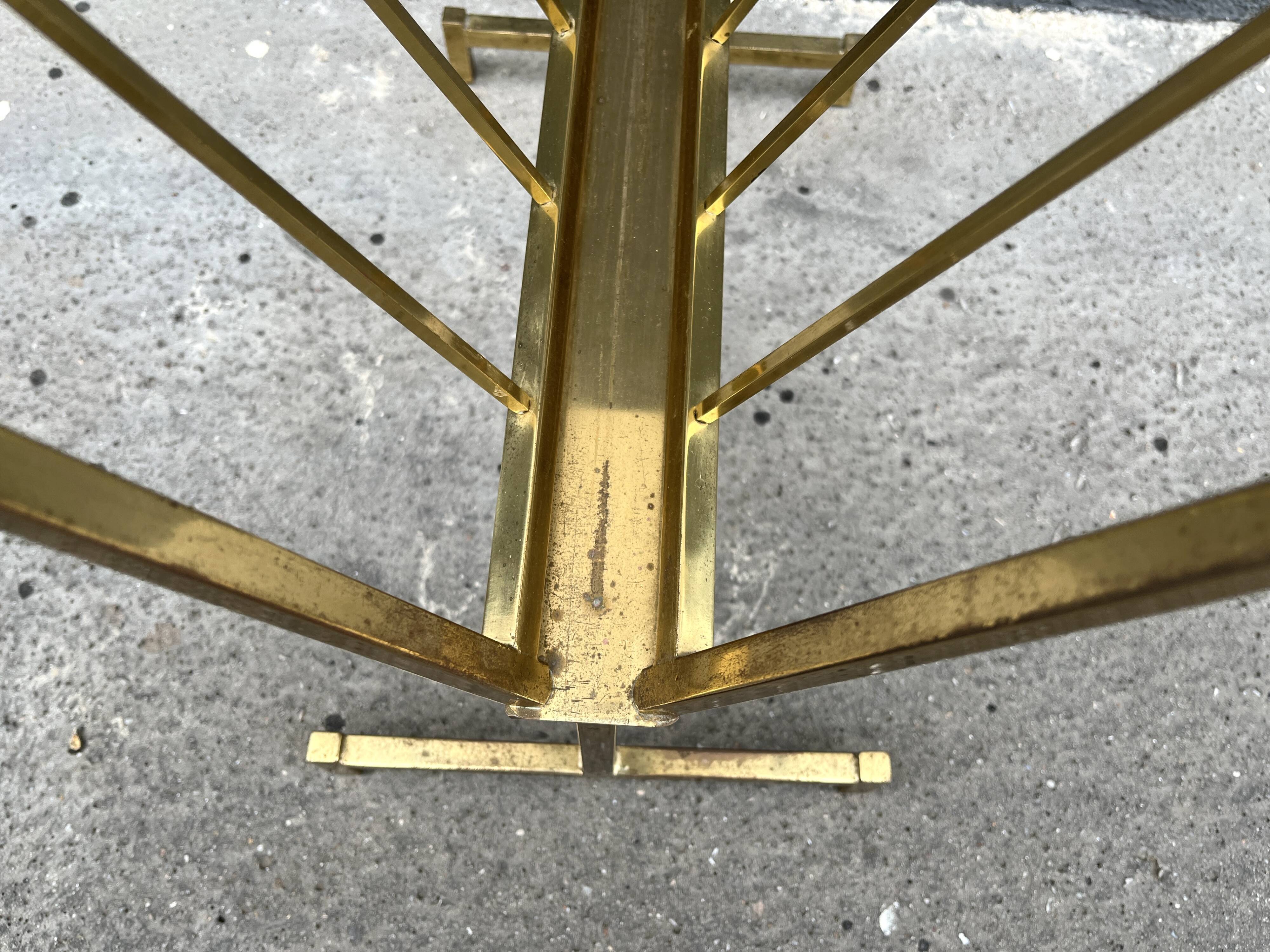 50s brass magazine rack, vintage design magazine rack