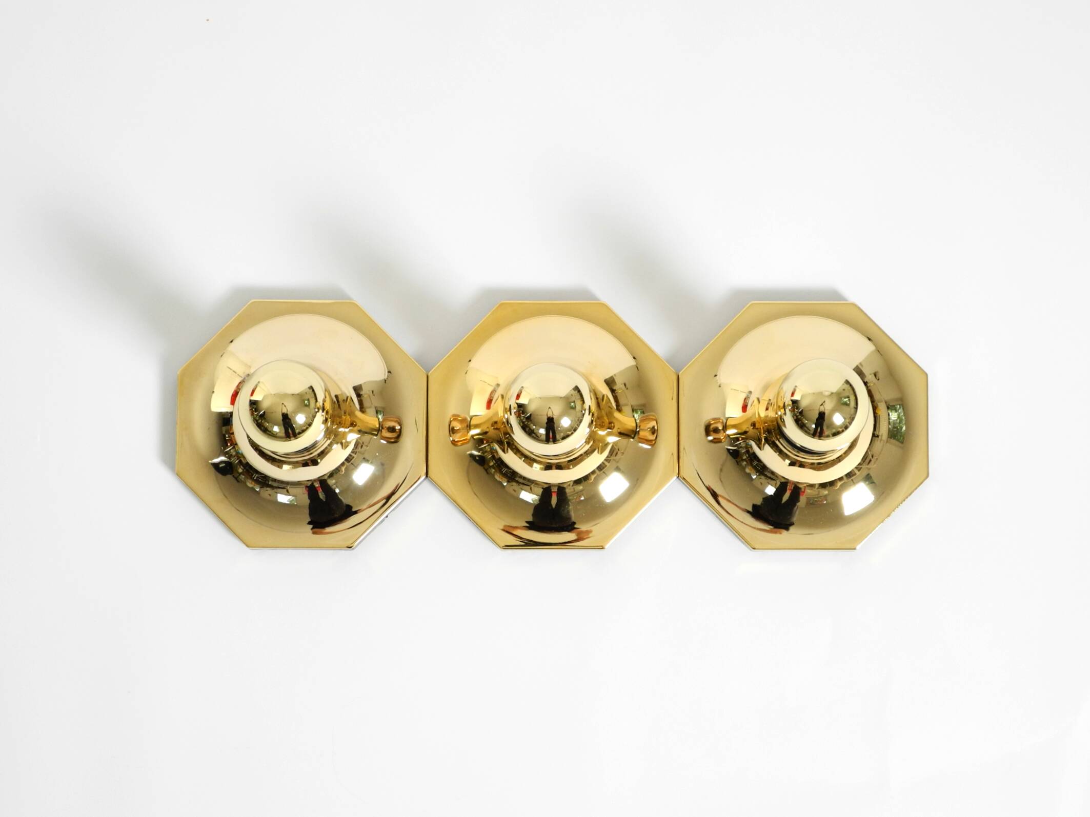 Set of three 1970s wall or ceiling lamps by Motoko Ishii for Staff Leuchten