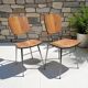 Pair of Vintage Chrome and Wood Chairs - 1980s - Formica