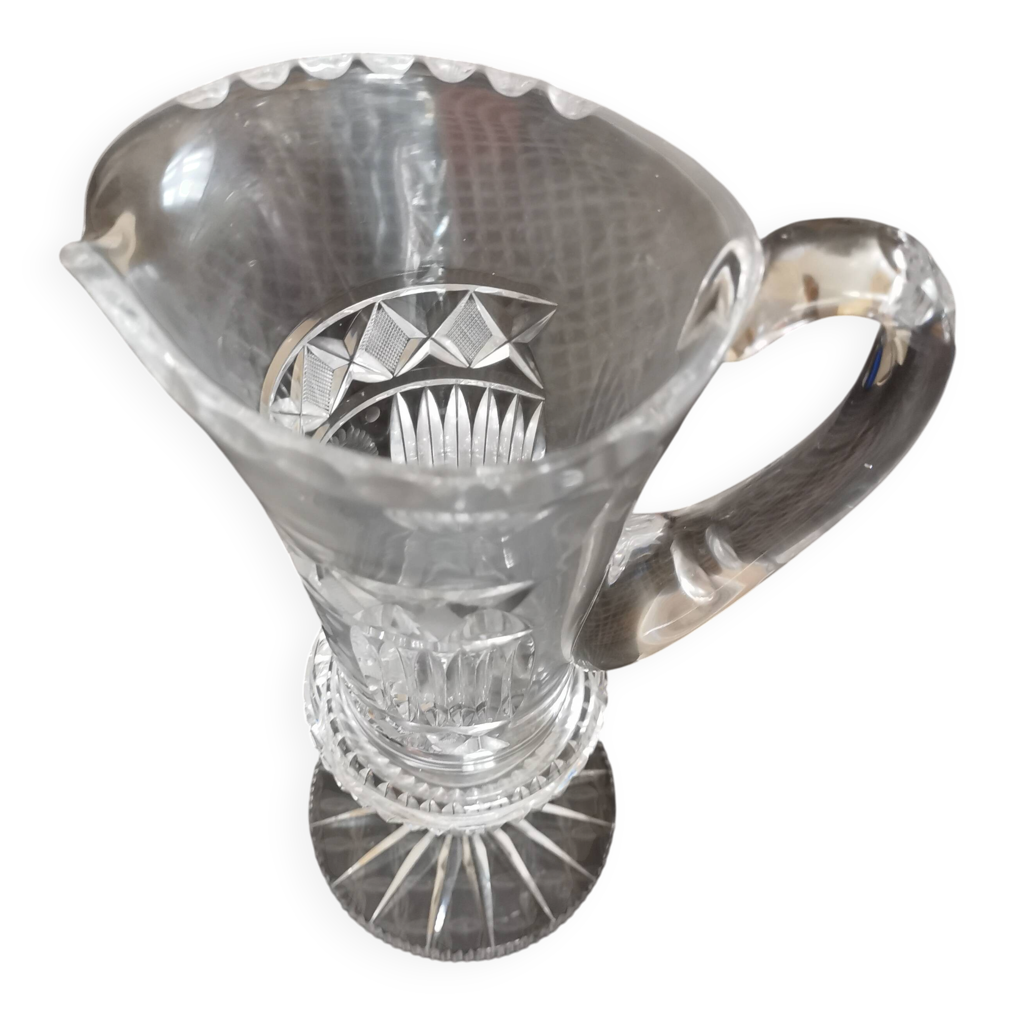 Crystal pitcher. Crystal jug.