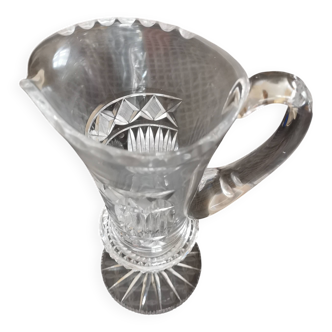 Crystal pitcher. Crystal jug.