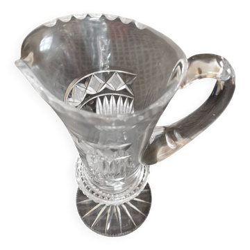 Crystal pitcher. Crystal jug.