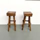 Pair of brutalist bar stools, France, 1950s