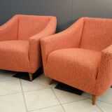 Set of pink and grey club chairs 1960s
