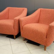 Set of pink and grey club chairs 1960s