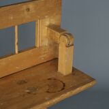 Scandinavian pine bench with turnable backrest, 1890s