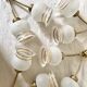 Set of 4 double wall lights in brass and frosted glass