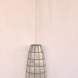 Luminaire fuseau 62cm nacre et laiton années 70