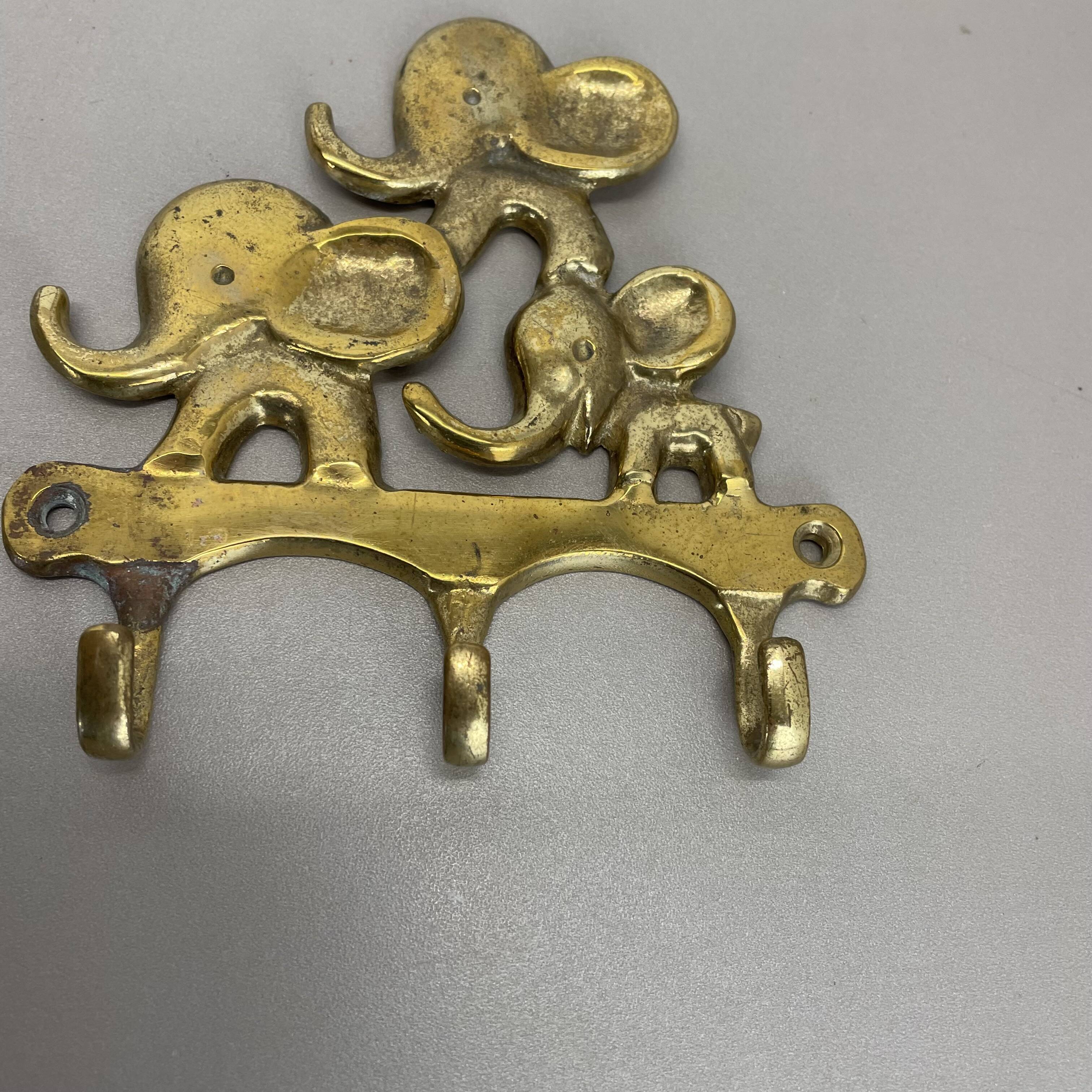 Brass "elephant" hook coat element by walter bosse herta baller, austria 1950s