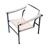 Le corbusier white leather armchair  for grandi firme , italy 1928's