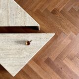 Ligne Roset vintage travertine nesting coffee tables