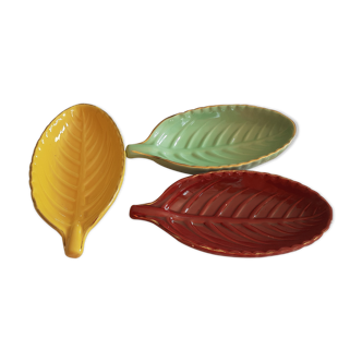 3 raviers ceramic leaves