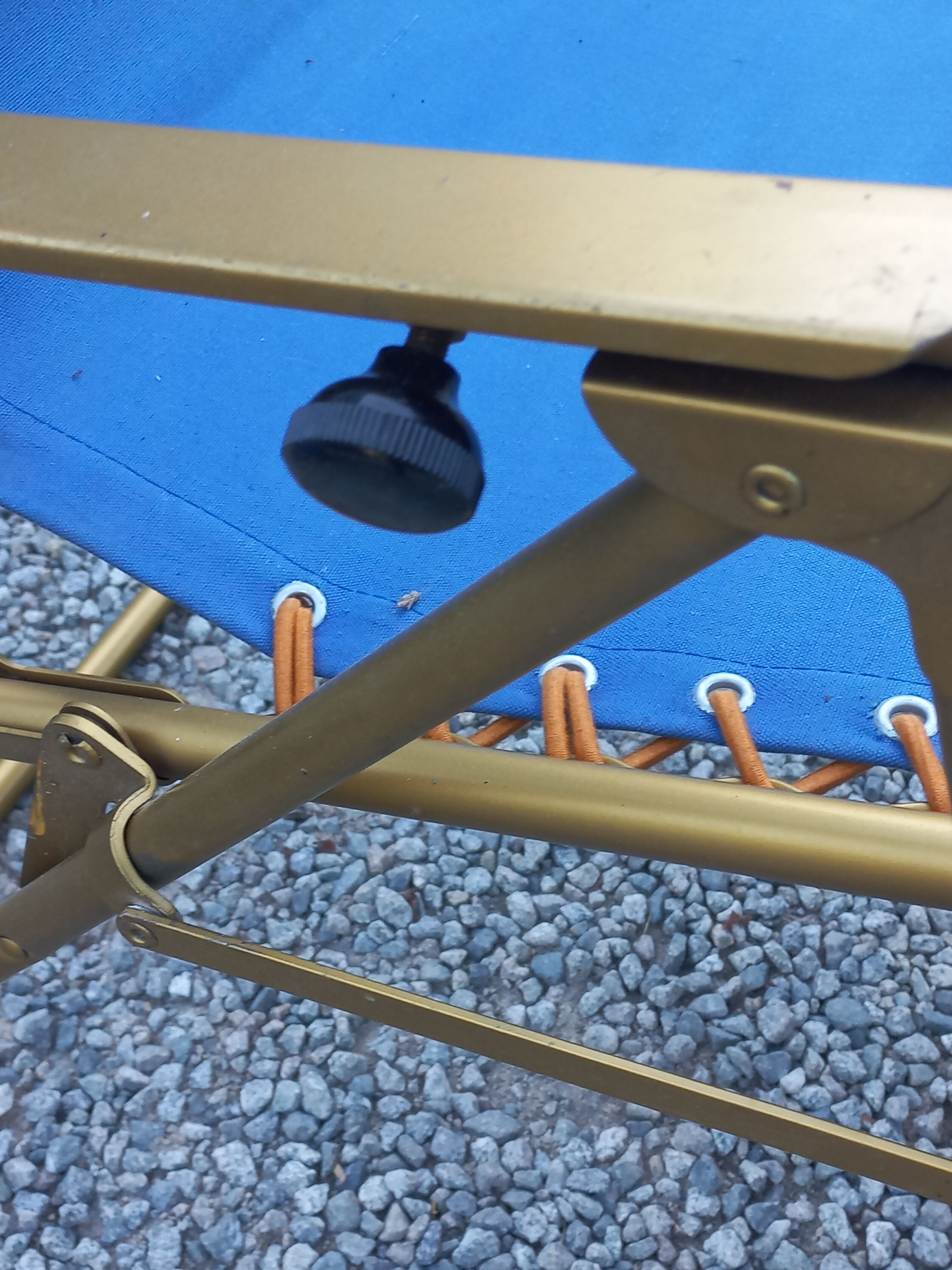 Set of 3 vintage lafuma sun loungers canvas and tubes + table