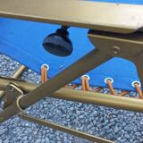 Set of 3 vintage lafuma sun loungers canvas and tubes + table