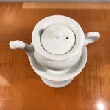 Ancienne tisanière veilleuse en porcelaine blanche