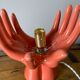 Hand lamp in ceramic color coral electrified to new