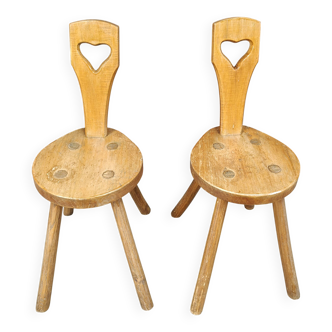 Pair of brutalist side chairs, 1960s - sweden