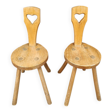 Paire de chaises d'appoint brutalistes, années 1960 - Suède
