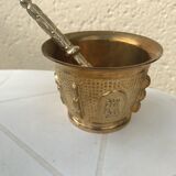 Mortar and its ancient bronze pestle