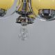 Art Deco Chrome and Opaline Glass Chandelier, Czechoslovakia