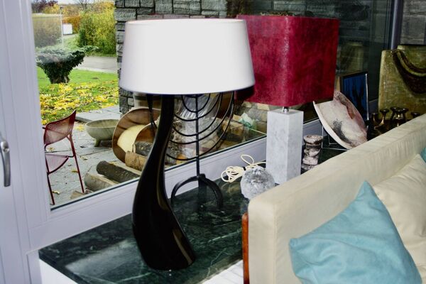 Grande lampe vintage en céramique pour drimmer 1970