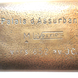 Gilded bronze pocket tray, signed Max Le Verrier: The attack of the chariot by the lions