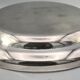 Round silver metal outline water leaf decoration, Félix Frères Goldsmith