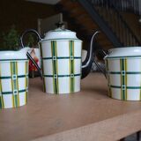 Limoges porcelain teapot, sugar bowl and milk jug
