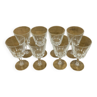 Series of 8 Arques crystal glasses