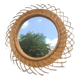 Miroir fleur vintage en osier