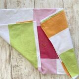 BL monogrammed square tablecloth in tangy colors - 150x135 cm - cotton