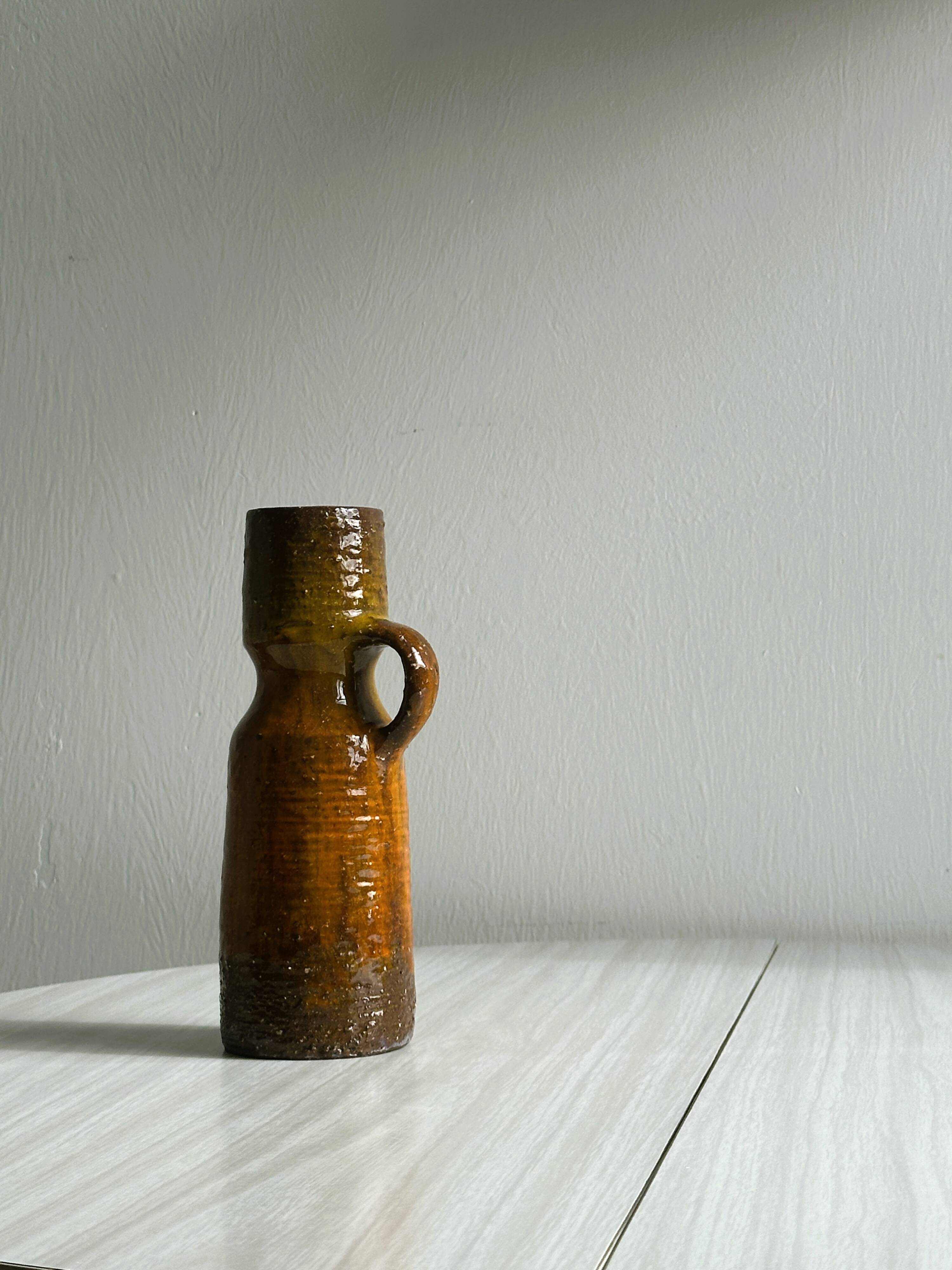 Rustic ceramic vase, vintage handmade pottery