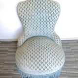 Pastel blue velvet toad chair