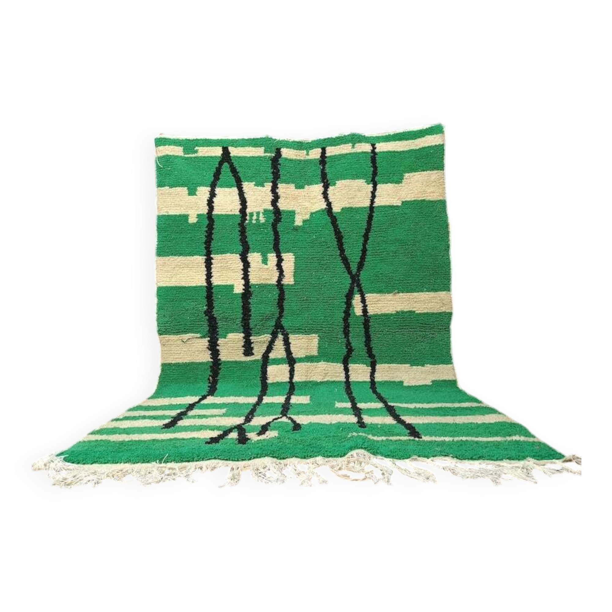 Boujaad rug, ecru with geometric patterns, 250cm x 150cm