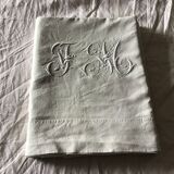 JM marked linen sheet