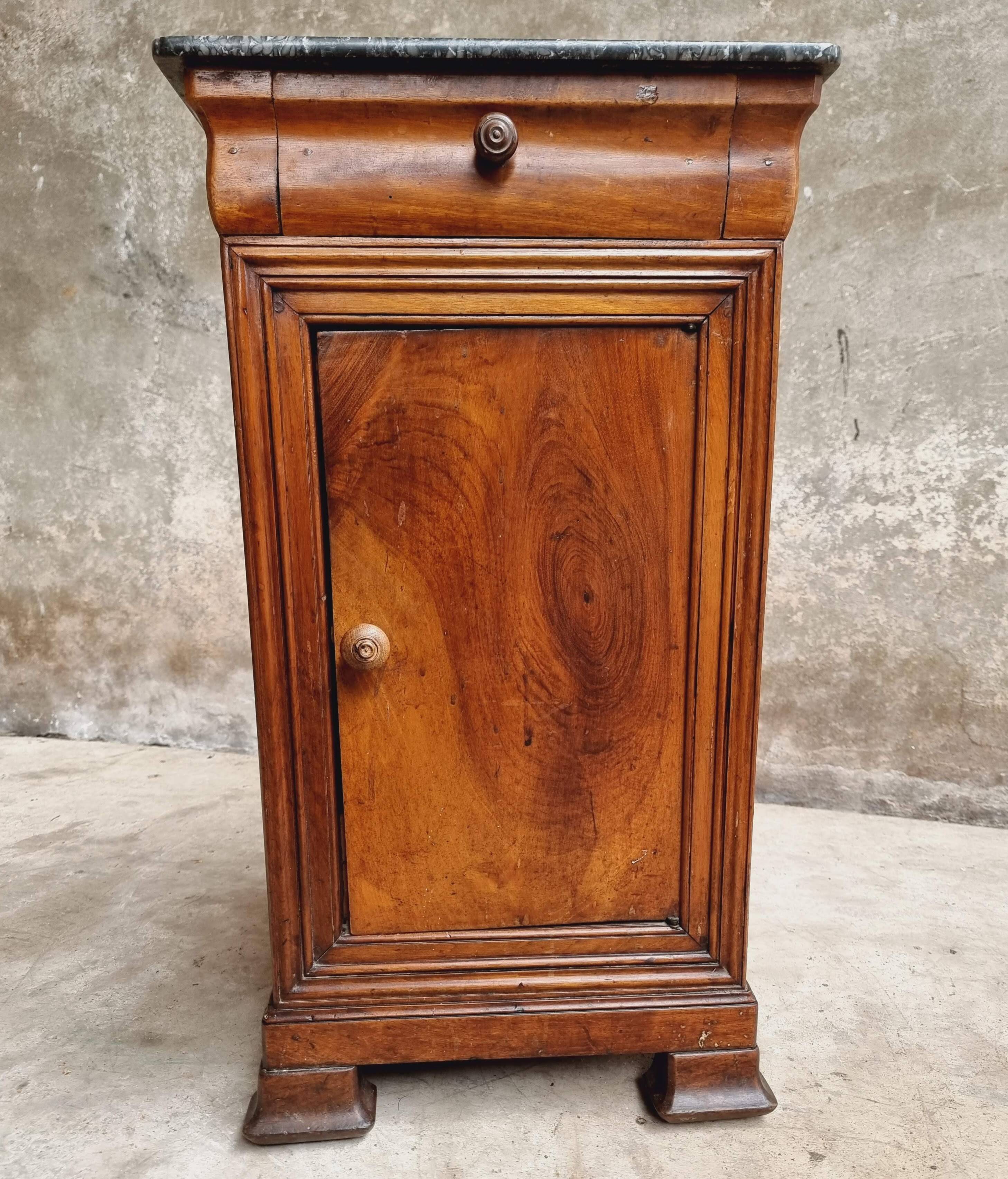 Antique small cabinet French hall cupboard walnut
