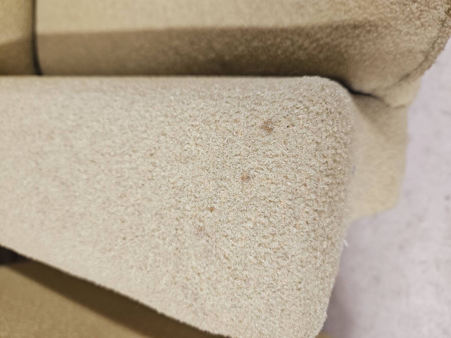 Pair of vintage 70's green fabric armchairs