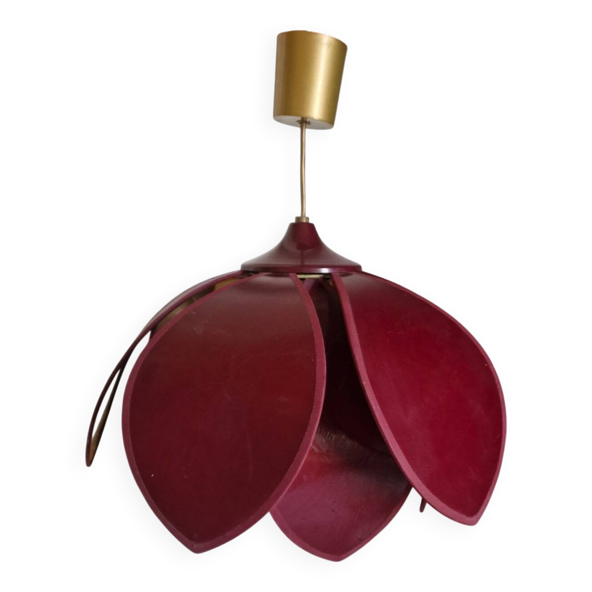 Suspension fleur de Lotus bordeaux de Robert de Schuytener, années 80