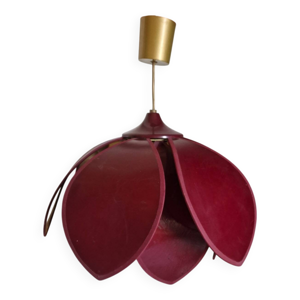 Suspension fleur de Lotus bordeaux de Robert de Schuytener, années 80