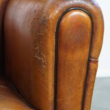 Lot de 2 chaises vintage en cuir de mouton