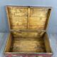 Antique Hand Painted Chest, Floral Decor on Red Background, 19th Century