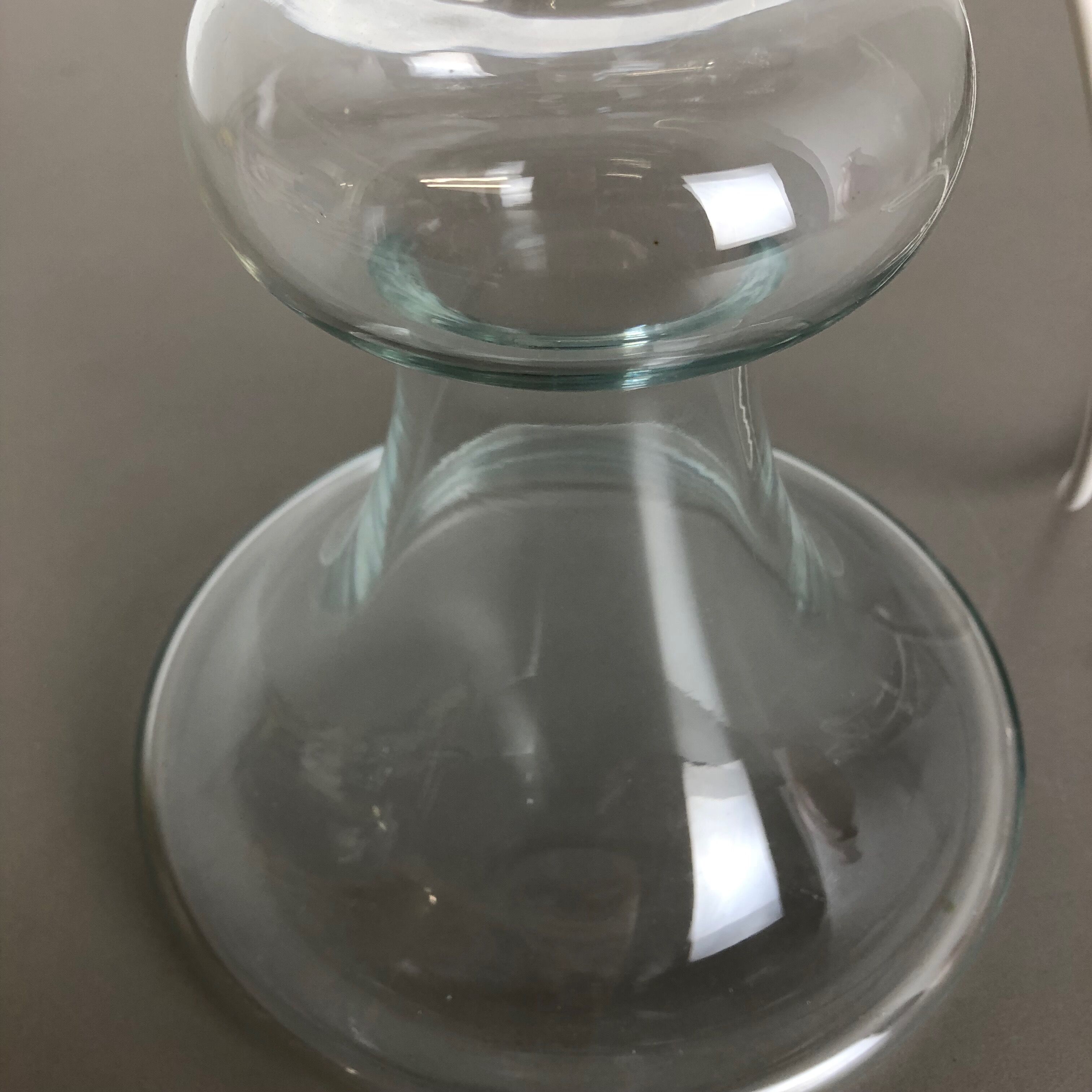 danish modern clear glass Table Light base by HOLMEGAARD, Denmark 1970s