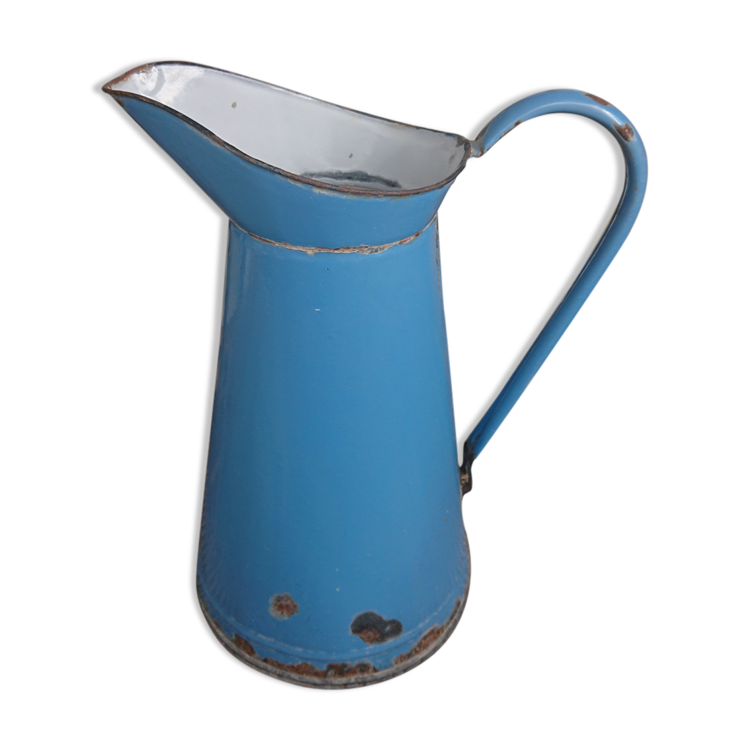 Blue enamelled sheet water broc