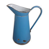 Broc à eau en tôle émaillée bleue