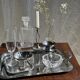 Small engraved silver metal tray L22