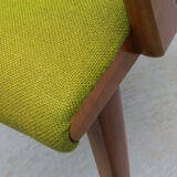 1950s armchair in cherrywood, green fabric