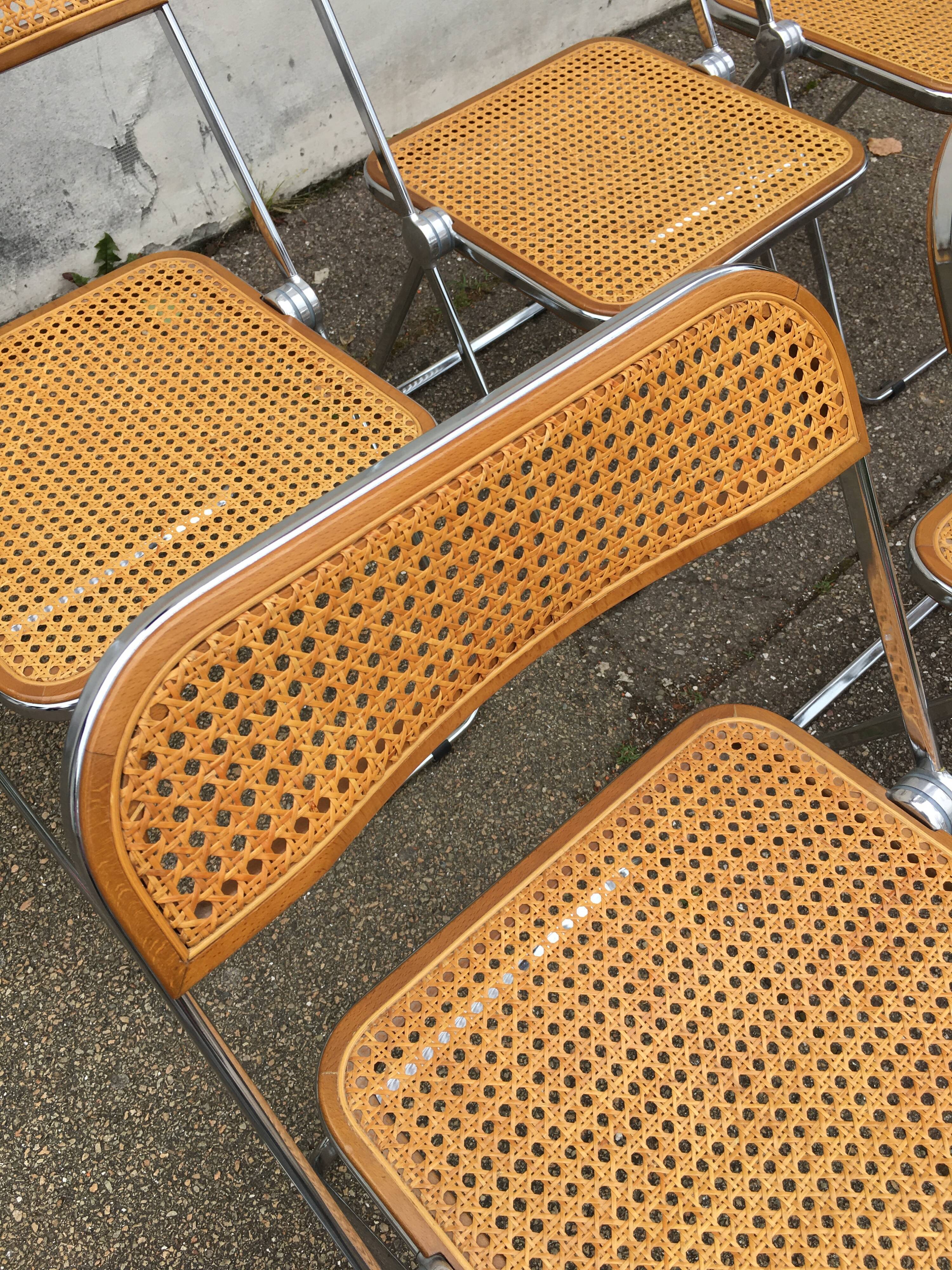 6 plia chairs by Giancarlo Piretti, Castelli circa 1967