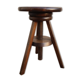 Vintage wooden stool, screwed, up and down