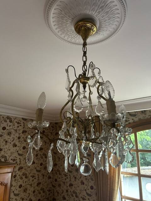 interior chandelier glass and metal